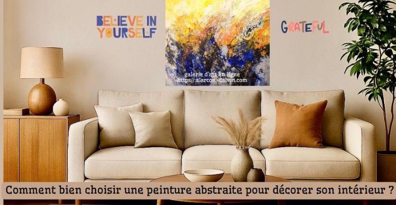 Peinture abstraite contemporaine de paysage avec des textures riches et des couches de couleur vibrantes, évoquant l'émotion et la profondeur